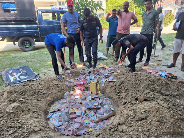 दुईलाख मुल्य बराबरको पटका नष्ट